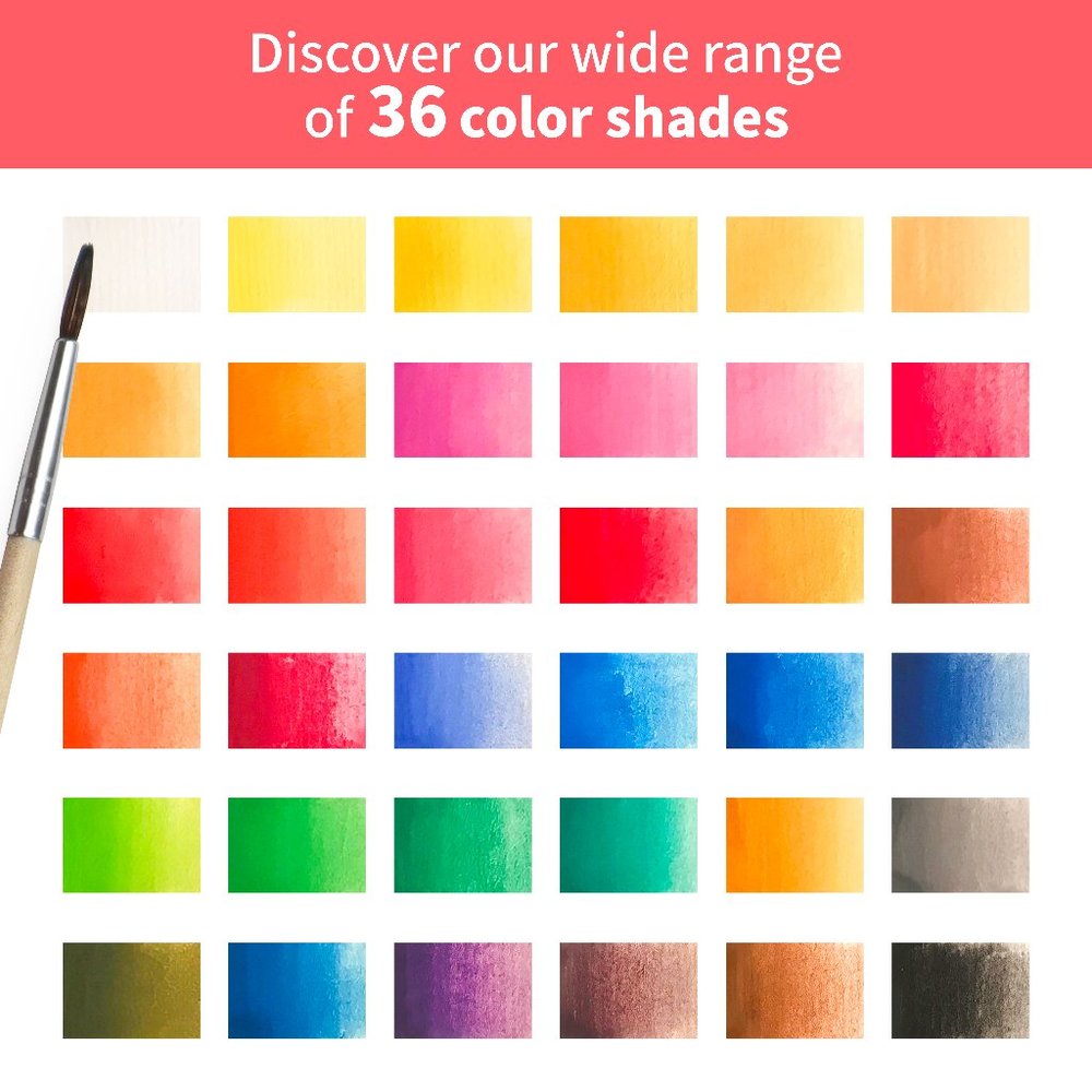 Pagos Watercolor Paint Set, 36 Colors, Gift Set - Picture 6 of 9